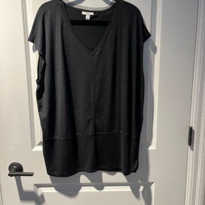 Bar III Mixed Media Top - Black